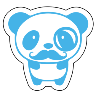 Mr. Panda Moustache Sticker (Baby Blue)